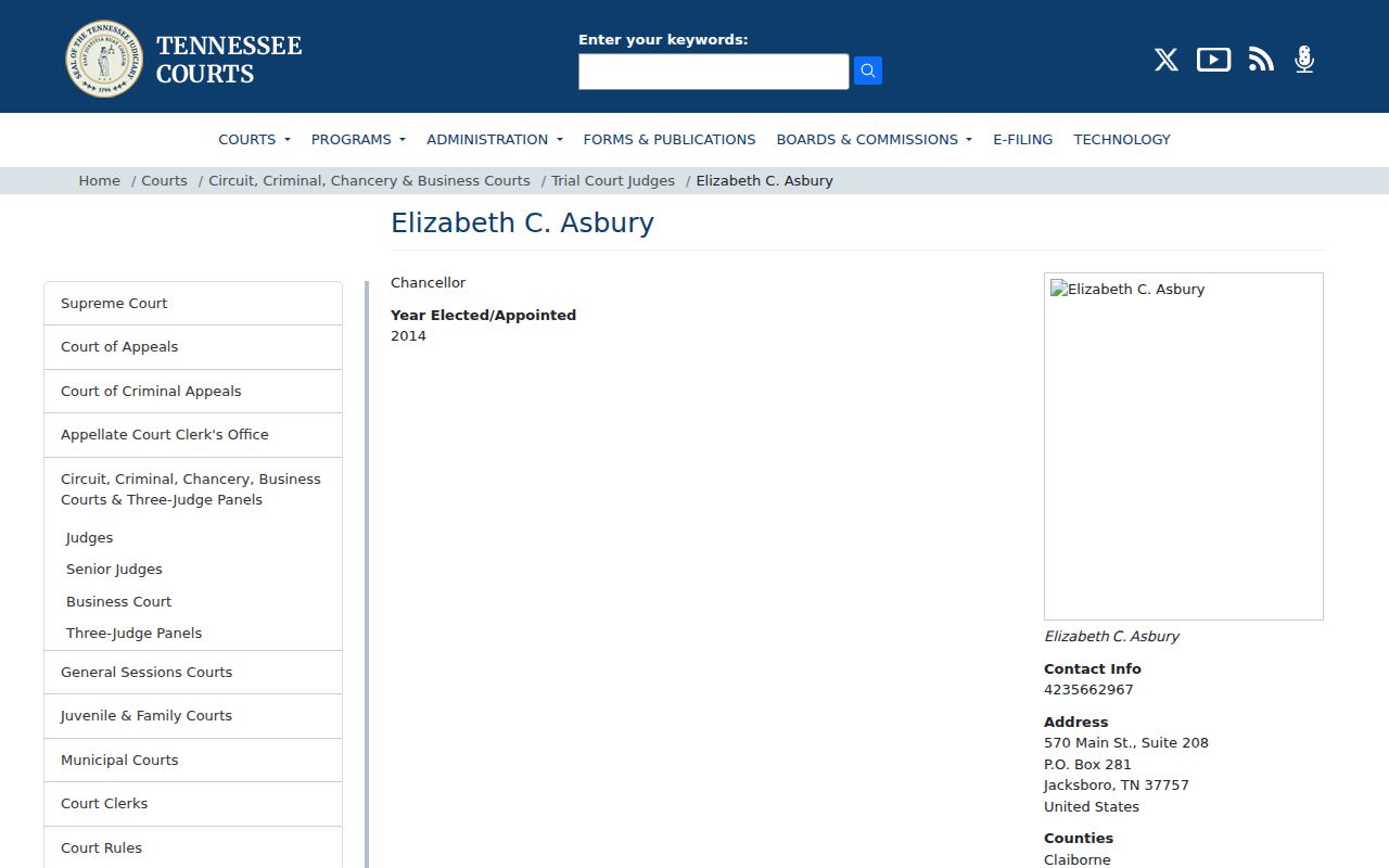 Fentress County criminal court docket Eighth Judicial District profile