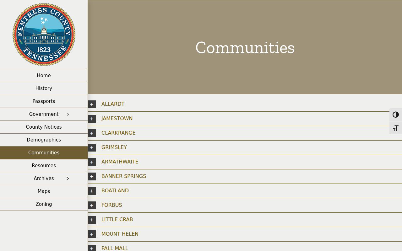 County profile explaining Jamestown court records geography